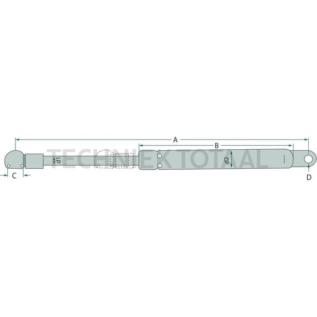 GRANIT Gasdrukveer 735mm 150N