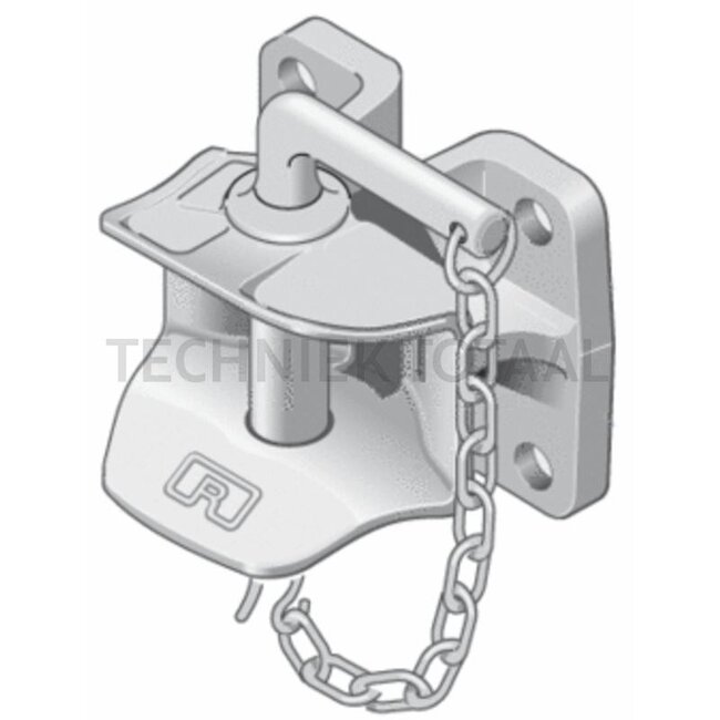 ROCKINGER Anhängekupplung - 787805B4000C, RO805B4000C | Verriegelung: Bolzen manuell | Lochbild: 140 x 80 mm | Stützlast: 1000 kg | D-Wert: 78,5 kN | Bohrung: M15 mm | Anzahl Löcher: 4 | Farbe: Schwarz | Beschreibung: Manuelle Anhängekupplung mit Flanschlager, Für
