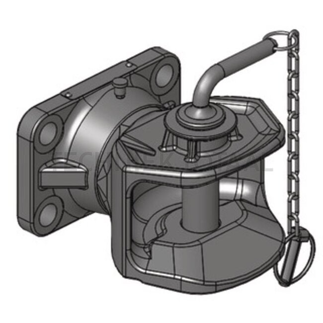 Scharmüller Scharmüller flange hitch - 77705141501, 5.1415.01-A02, 05.1415.01-A02 | Lock: Manual pin | Hole pattern: 140 x 80 mm | Load capacity: 2500 kg | D-value: 82,4 kN | Hole: M20 mm | No. of holes: 4 | Colour: Black | Hole Ø: 20 mm | Thread: M20 | Connecting pi