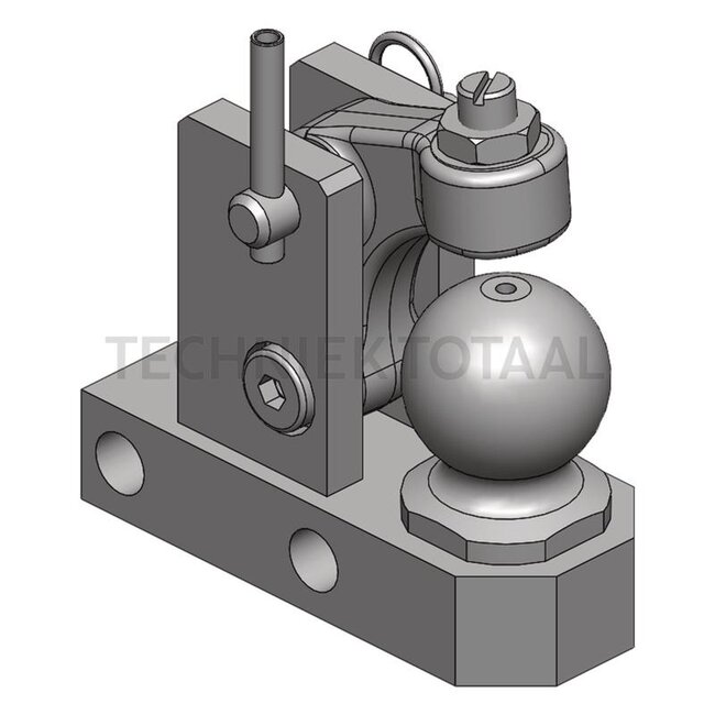 Scharmüller Kugelträger - 777009600530 | Lochabstand: 65 mm | Bohrung: M16 mm | Farbe: Schwarz | Länge: 990 mm | Breite: 396 mm | Stärke: 40 mm | Lenkkraft: 2 t | Beschreibung: zugelassen für Lenkkräfte bis 20kN (2t) | Verriegelung: K50