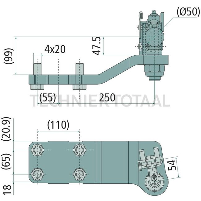 Sauermann Positive steering right | ball Ø 50 mm - AL176443, D0.017.8615.3