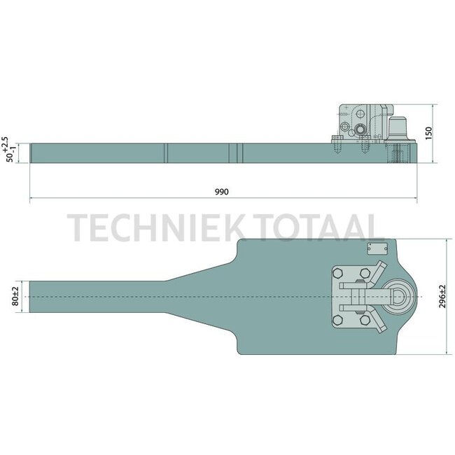 Scharmüller Tragplatte - 777009610460, 0.961.046.0-A01, 00.961.046.0-A01 | Verriegelung: Piton Fix | Stützlast: 3000 kg | D-Wert: 84,1 kN | Länge: 990 mm | Breite: 296 mm | Stärke: 50 mm | Farbe: Schwarz Grundiert | Länge x Breite: 990 x 296 mm