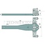 ROCKINGER Tragplatte System 80 Zwangslenkung, Kugel K50, 930 x 180 mm