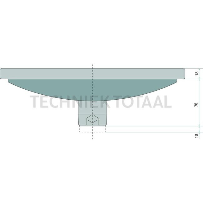 GRANIT Mirror 307 x 307 mm, radius 330 mm, unheated, rod-Ø 10 - 20 mm