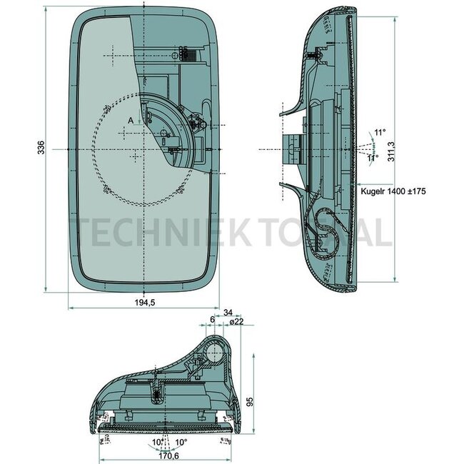 GRANIT Spiegel beheizt, elektrisch verstellbar, 12 V, rechts / links Fendt | G931812150021