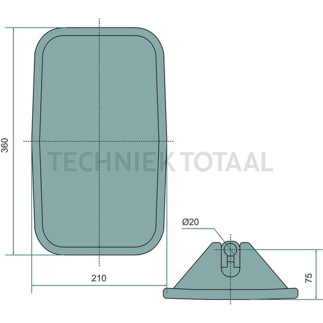 GRANIT GRANIT Mirror - 65426001 | Dimensions (mm): 360 x 210 | Height (mm): 360 | Width (mm): 210