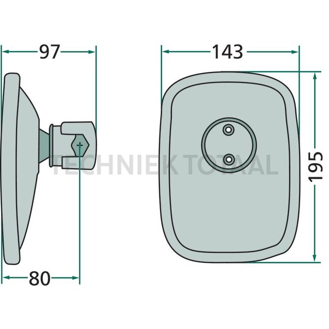 GRANIT Spiegel - 65499037 | Abmessungen: 183 x 131 mm | Breite: 131 mm | Höhe: 183 mm | Ausführung: unbeheizt | Wölbungsradius: 1200 mm | Stangen-Ø: 10 - 22 mm