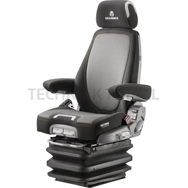 GRAMMER Actimo Evolution MSG95EL/742 - 2401294588, 1294588 | Ophanging: luchtgeveerd | Bekledingstype: Stof | Zittingcontactschakelaar: Ja | Spoormaat: 260 mm | Zittingbreedte: 550 mm | Joystickconsole: Optioneel | Horizontale vering in de lengterichting: Ja | Go