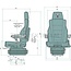GRAMMER Actimo Evolution MSG95EL/742 - 2401294588, 1294588 | Ophanging: luchtgeveerd | Bekledingstype: Stof | Zittingcontactschakelaar: Ja | Spoormaat: 260 mm | Zittingbreedte: 550 mm | Joystickconsole: Optioneel | Horizontale vering in de lengterichting: Ja | Go