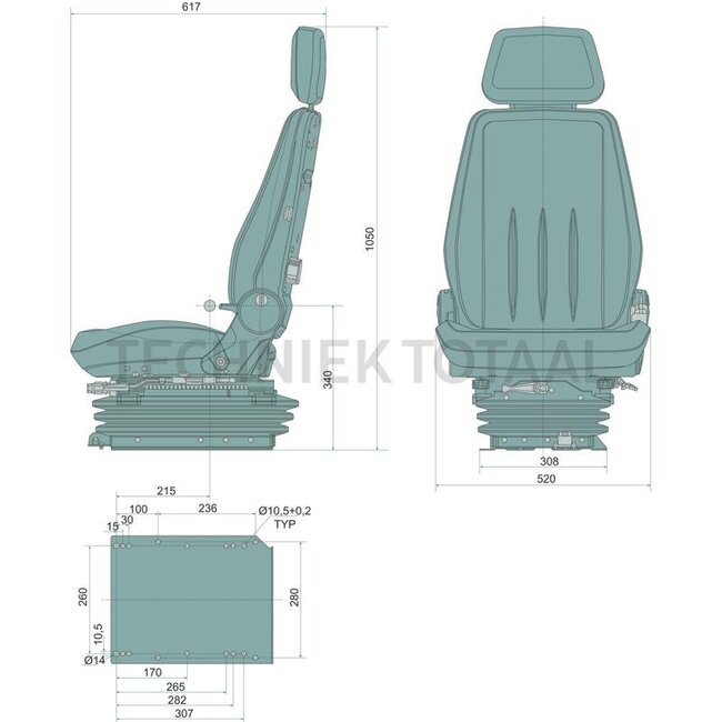 PROBOSS PROBOSS BS3520 - 12349534 | Suspension: Mechanical | Upholstery type: Fabric