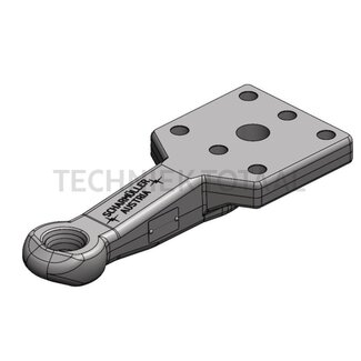 Scharmüller Zugöse Flansch Ø 40 mm, 130 x 115 mm, Arbeitslänge 314 mm