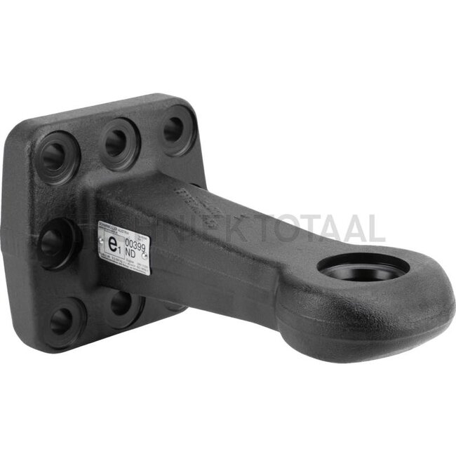 Scharmüller Zugöse - 77700652250 | Ausführung: Flansch | D-Wert: 89,3 kN | Lochbild: 110 x 100 mm | Zugösen-Ø: 40 mm (42 mm stark) | Stützlast: 2500 kg | Farbe: KTL Beschichtung Schwarz | Anzahl Löcher: 8 | Ausladung: 240 mm | Bohrung: M16 mm | Flansch: Vertikal | EG