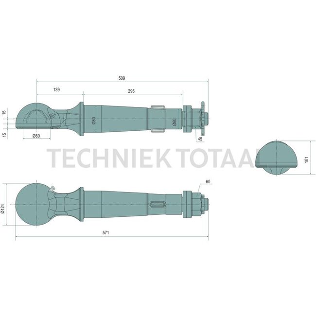Scharmüller Drawbar eye - 777006639320 | D-value: 102,4 kN | Load capacity: 4000 kg | Hole: M45 mm | Colour: Black | Overhang: 139 mm | Description: Round shaft | Shaft Ø: 80 mm | Bearing size: 315 | EC certification mark: VO (EU) 2015/208