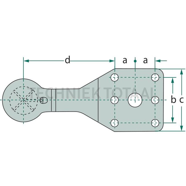 Sauermann Zugöse Kugel 80, 130 x 115 mm, 6-Loch, Stützlast 4000 kg