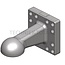 Scharmüller Drawbar eye - 777006659010 | D-value: 120 kN | Flange: 12-hole, vertical | Load capacity: 4000 kg | Hole pattern: 160 x 160 mm | Hole: M20 mm | No. of holes: 12 | Colour: Black | Lock: Ball 80 | Overhang: 250 mm | EC certification mark: VO (EU) 2015/208 |