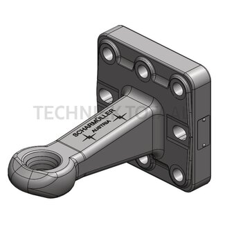 Scharmüller Zugöse Flansch Ø 40 mm, 145 x 145 mm, Arbeitslänge 250 mm