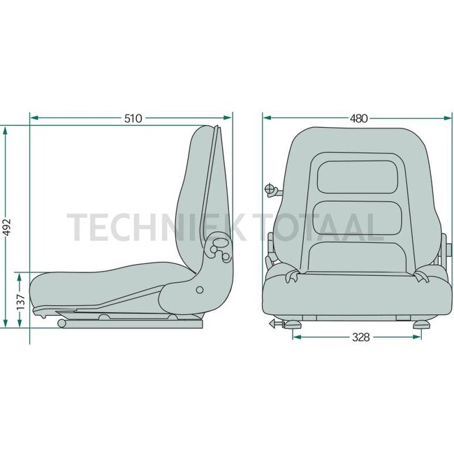 GRAMMER Heftruckstoel B12 - mechanisch geveerd PVC kunstleer