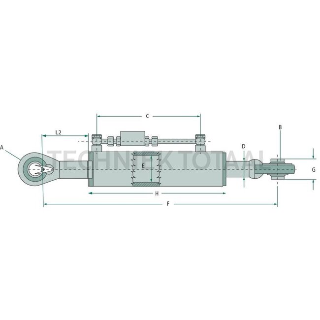GRANIT Hydraulische topstang Cat. 2 - 430 / 430 mm