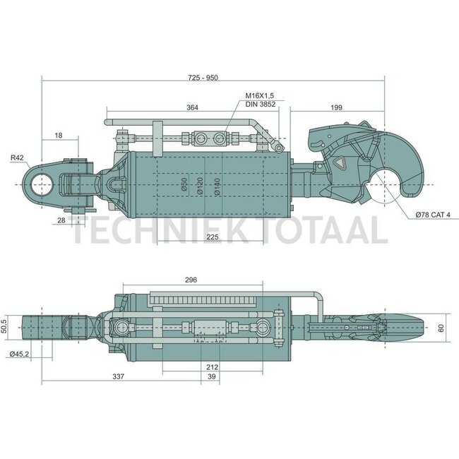 CBM Hydraulische topstang Cat. 4 - 745 / 745 mm