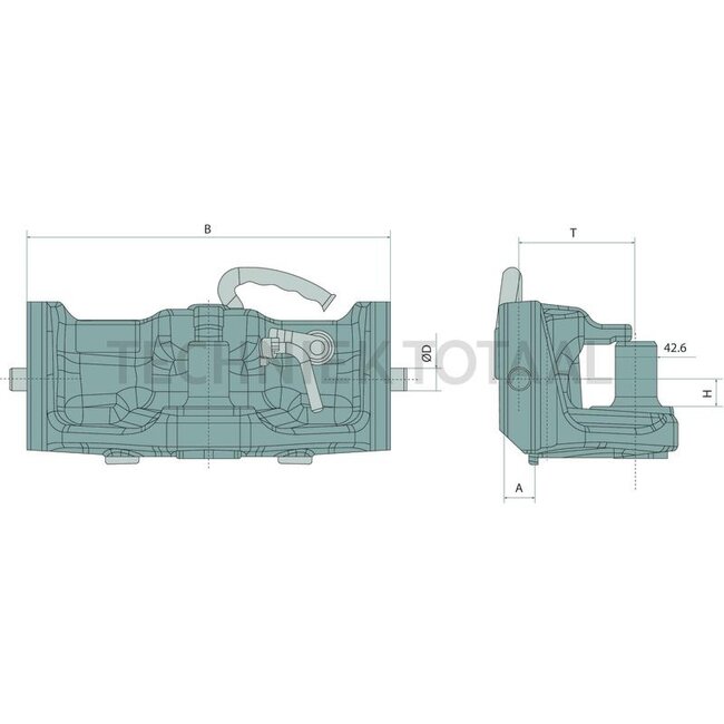 Sauermann Anhängebock Piton Fix Einsatz, rail 390 mm, Bolzen Ø 25 mm, 120 kN