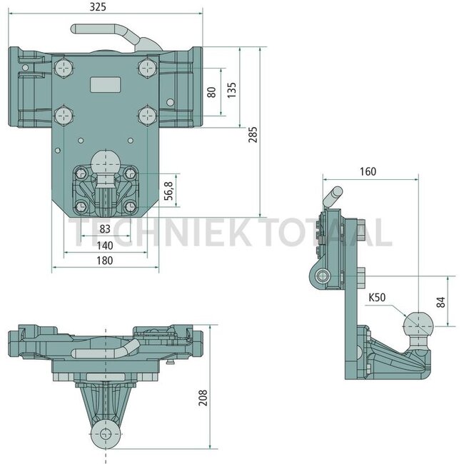 Scharmüller Innenteil System JSV-Scharmüller - 77705732505 | Schienenbreite: 325 mm | Führungsbreite: 26 mm | Rastbolzen Ø: 25 mm | Stützlast: 250 kg | D-Wert: 31 kN | Ausladung: 160 mm | Plattenhöhe: 133 mm | Bohrung: M20 mm | Farbe: Schwarz | Beschreibung: Höhenver
