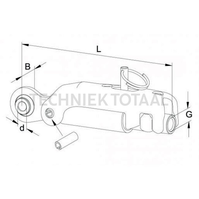 Walterscheid Stabilisator ASST-B met spanstift 350 mm, Ø 19,1 mm, B 44 mm, M30 | 1309021