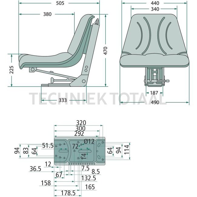 GRANIT Seat complete PVC cover (imitation leather) - STYP10