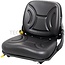 GRANIT Forklift seat PVC - 24000038K, 0657936, 0613698, 50734331006 | Height: 480 mm | Length: 491 → 508 mm | Technical data: ● Fastening points for retrofitting lap belts, ● Sprung seat with suspension adjustment for weights from 50 kg to 130 kg, ● Longitudinal