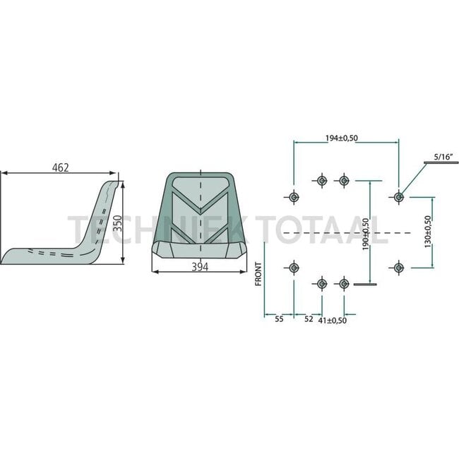 GRANIT Aufsitzmäher Sitz PVC Kunstleder, Breite 395 mm, Höhe 350 mm, schwarz