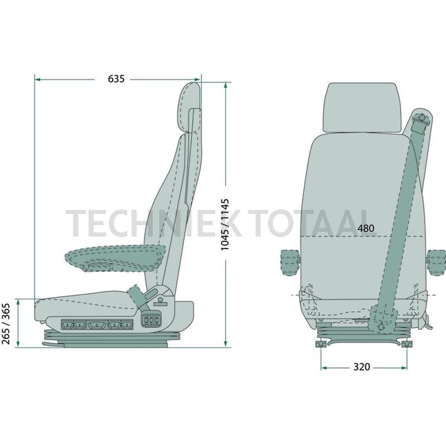 GRAMMER Trekkerstoel luchtgeveerd stof - Arizona Basic MSG90.3G