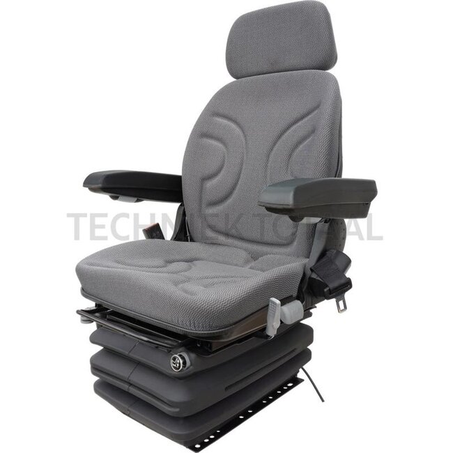 GRANIT Seat - 240920019, STPLUSTV6GCLOTH | Technical data: - Air suspension with 12 volt compressor, - Headrest, - Folding armrests, - Longitudinal adjustment 250 mm, - Suspension travel 100 mm, - Weight adjustment 50-130 kg, - Shock absorber for vertical suspen