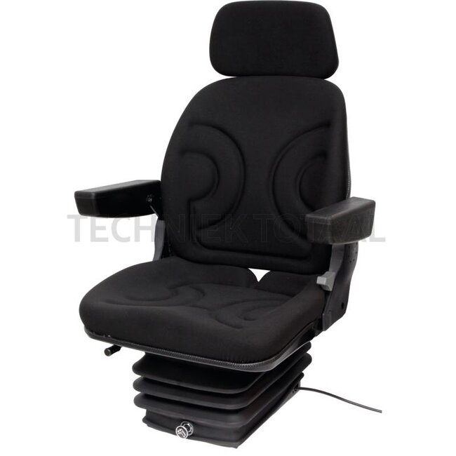 GRANIT Air seat - 240920212, STPLUSTV2 | Technical data: - Spring travel 80 - 100 mm, - Height adjustment 60 mm, - Weight adjustment from 50 - 130 kg, - Length adjustment 250 mm, - Tilt adjustment 30 - 85°, - Complete with folding armrests and backrest extension