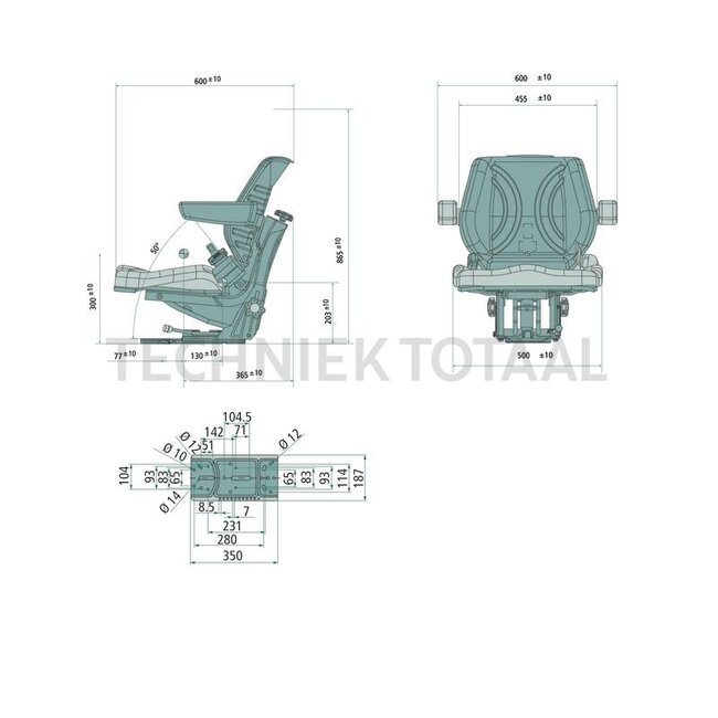 GRANIT Traktorsitz mechanisch gefedert - PVC Kunstleder