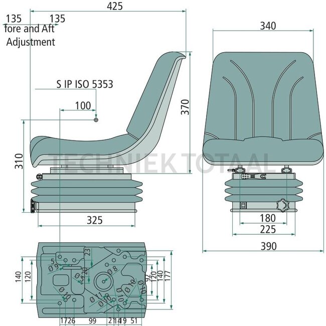GRANIT Seat complete PVC cover narrow - STPLUSGC11