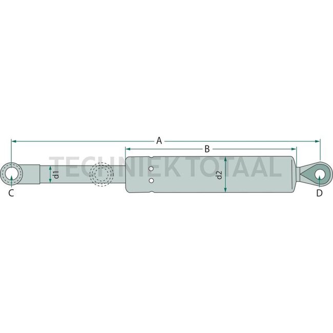 GRANIT Gasdrukveer 802mm 2200N
