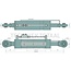 GRANIT Hydraulischer Oberlenker Eco-Line - 20010113 | Oberlenkertyp: hydraulisch | Bauart: Kugelgelenk / Kugelgelenk | A Kat.: 2 / 25,4 | B Kat.: 2 / 25,4 | F: 670 / 890 mm | Hub: 220 mm | Kolbenstangen-Ø D: 45 mm | Zylinder-Ø innen E: 90 mm | G: 51 mm | Zugkraf