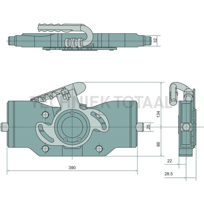 ROCKINGER Adapterplatte - 787899D92702, RO899D92703 | Stützlast: 4000 / 1000 kg | D-Wert: 98,1 kN | Schienenbreite: 390 mm | Lochbild: 160 x 100 mm | Bolzen-Ø: 25 mm | Führungsbreite: 32 mm | Farbe: Schwarz | Beschreibung: Kupplungsträger für höhenverstellbare Anhä