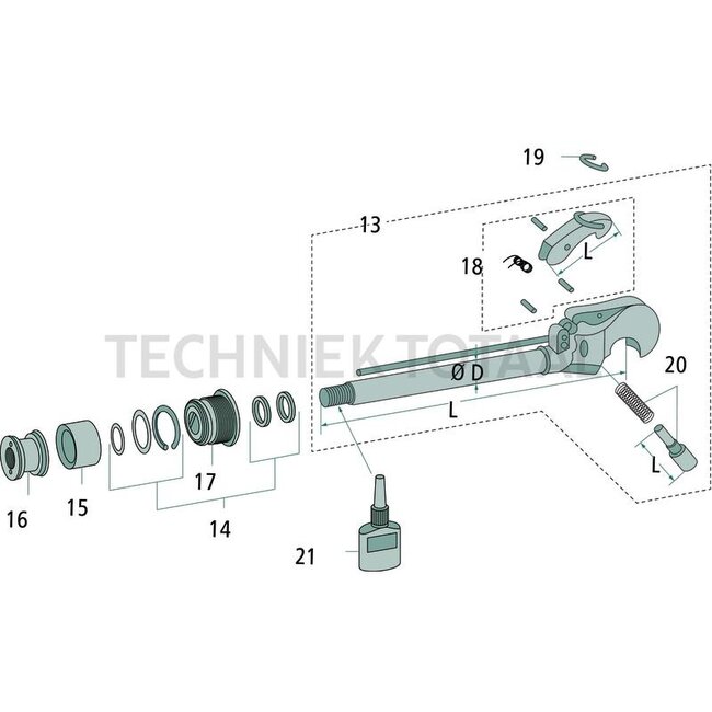 Walterscheid Opening lever Cat. 3 AG 313 - 395306842, 1306842 | Category: 3 AG 313 | L: 94 mm