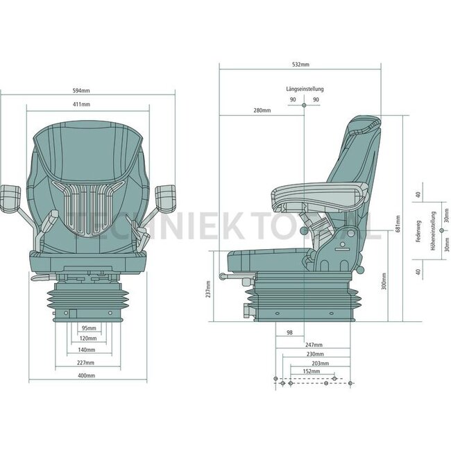 GRAMMER Tractor seat mechanical fabric - Compacto Basic S (MSG83/511)