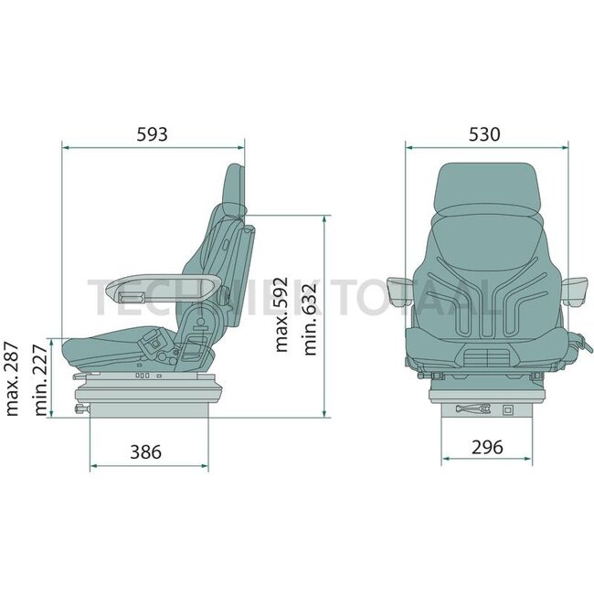 GRAMMER Staplersitz Maximo XM MSG85/731 mechanisch, stoff, 520 mm | 1292207