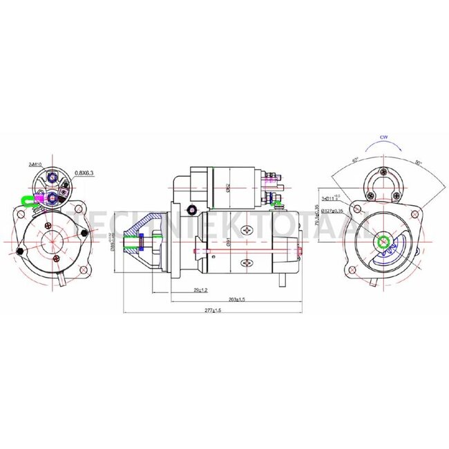 HELLA Startmotor 12 V, 3,2 kW, 10 tanden, Ø 89 mm, rechtsdraaiend