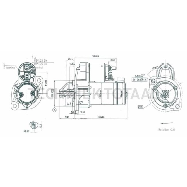 HELLA Anlasser 12 V, 1,1 kW, 9 Zähne, Ø 76 mm, rechtsdrehend