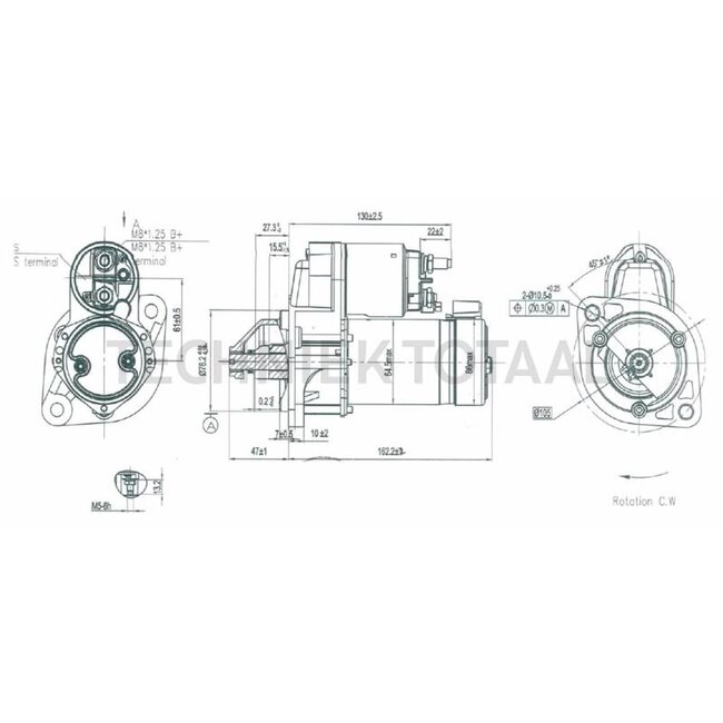 HELLA Startmotor 12 V, 1,1 kW, 9 tanden, Ø 76 mm, rechtsdraaiend