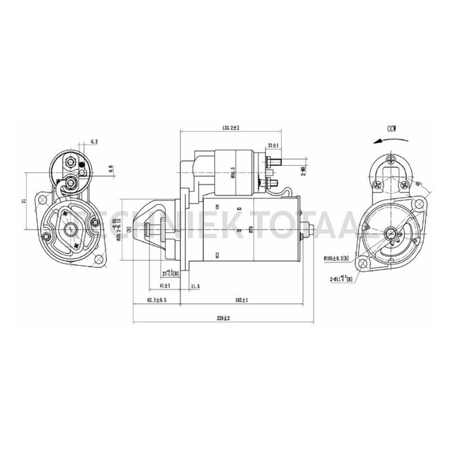 HELLA Startmotor 12 V, 1,8 kW, 9 tanden, Ø 76 mm, linksdraaiend