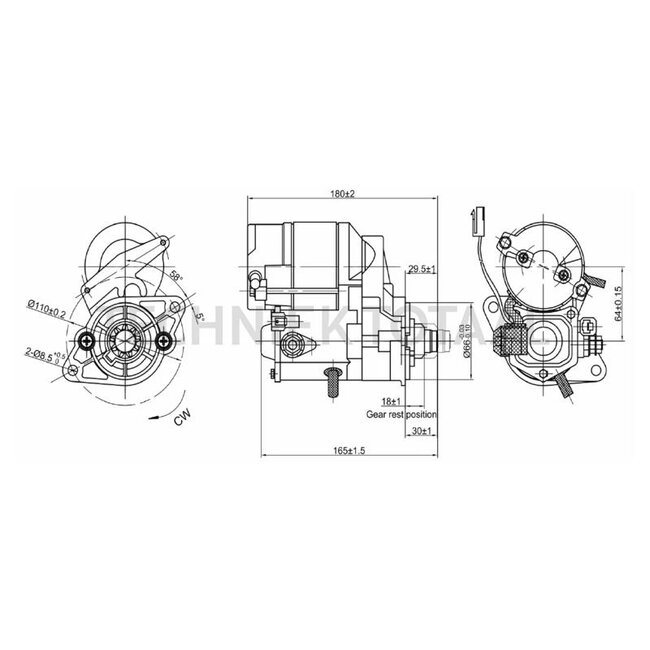 HELLA Anlasser 12 V, 1,2 kW, 9 Zähne, Ø 66 mm, rechtsdrehend