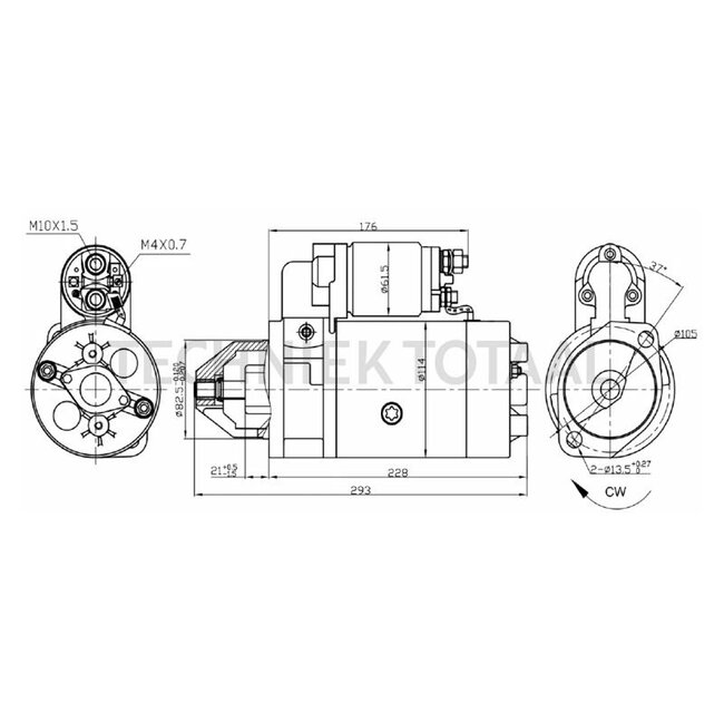 HELLA Startmotor 12 V, 2,4 kW, 9 tanden, Ø 82 mm, rechtsdraaiend