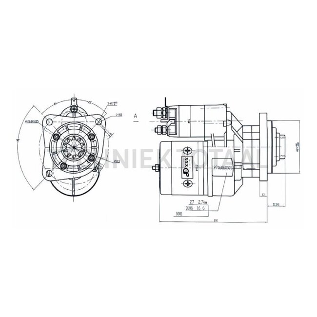 HELLA Startmotor 12 V, 2,8 kW, 10 tanden, flens 89 mm, rechtsdraaiend