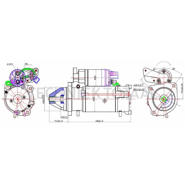 HELLA Startmotor 12 V, 4,0 kW, 9 tanden, Ø 89 mm, rechtsdraaiend