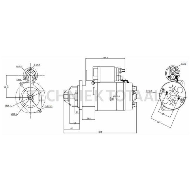 HELLA Startmotor 12 V, 2,7 kW, 11 tanden, Ø 82 mm, rechtsdraaiend
