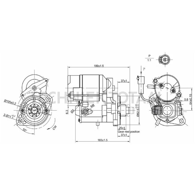 HELLA Startmotor 12 V, 1,4 kW, 9 tanden, Ø 83 mm, rechtsdraaiend